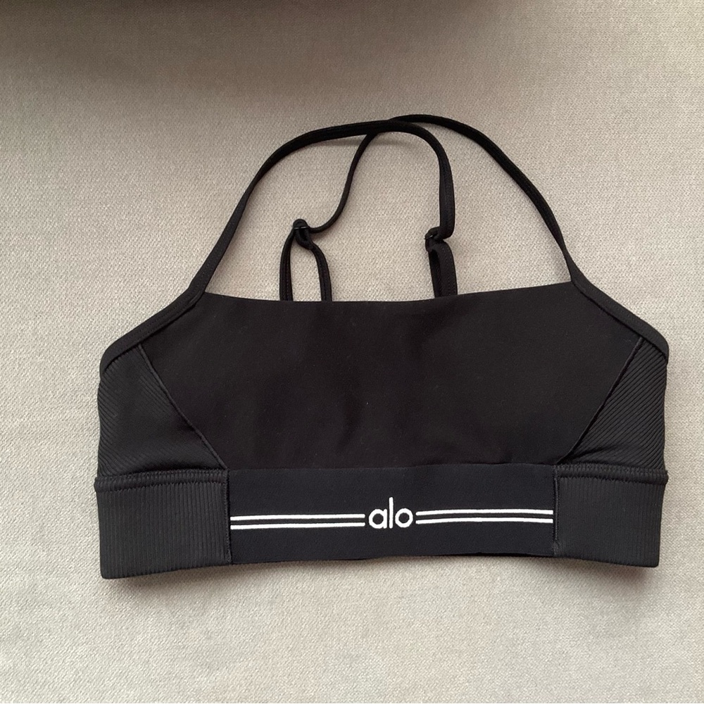 Alo Yoga Alosoft Relay Bra Black/White XS - Picture 5 of 7